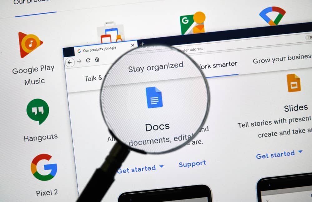 Page sur Google Docs que l'on va supprimer