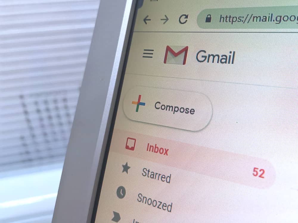 Boîte mail Gmail sur laquelle on s'apprête à supprimer tous les mails